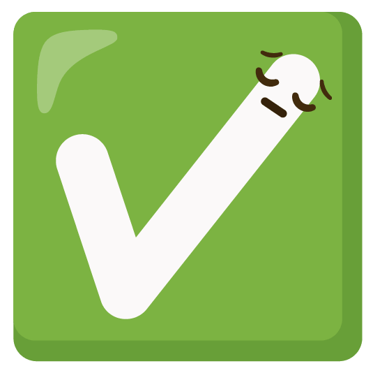 pensive white check mark