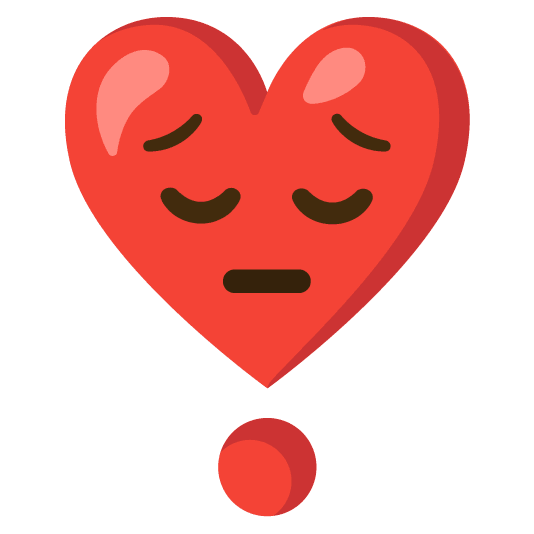 pensive heavy heart exclamation mark ornament