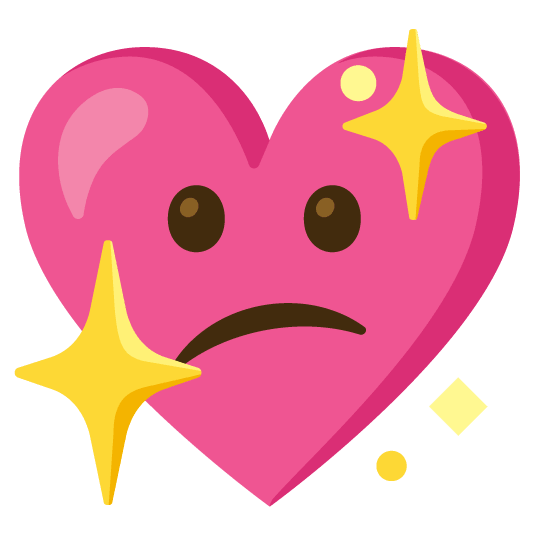 confused sparkling heart