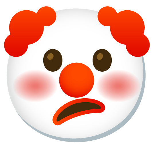 confused clown face