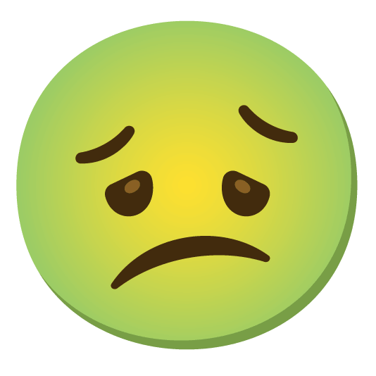 confused nauseated face