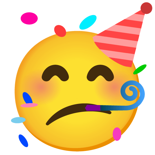 confused partying face