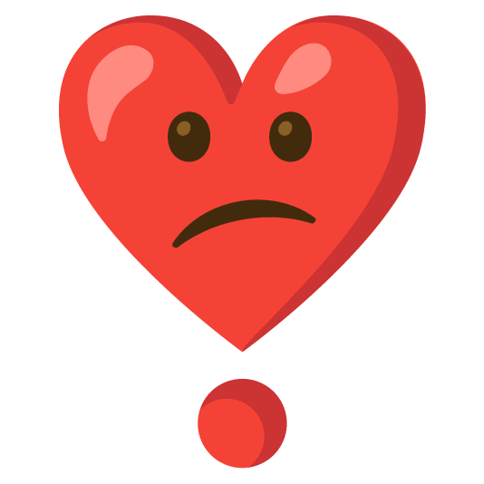 confused heavy heart exclamation mark ornament