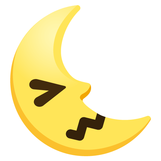 confounded last quarter moon with face