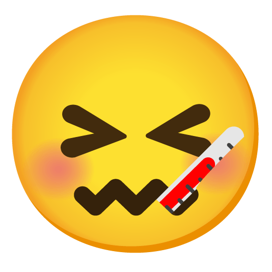 confounded face with thermometer