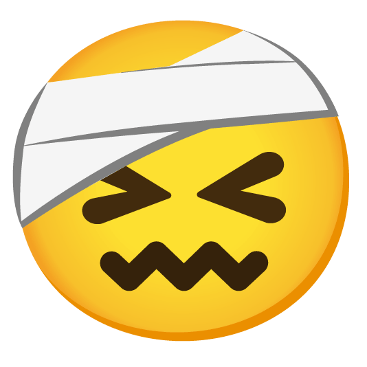 confounded face with head bandage