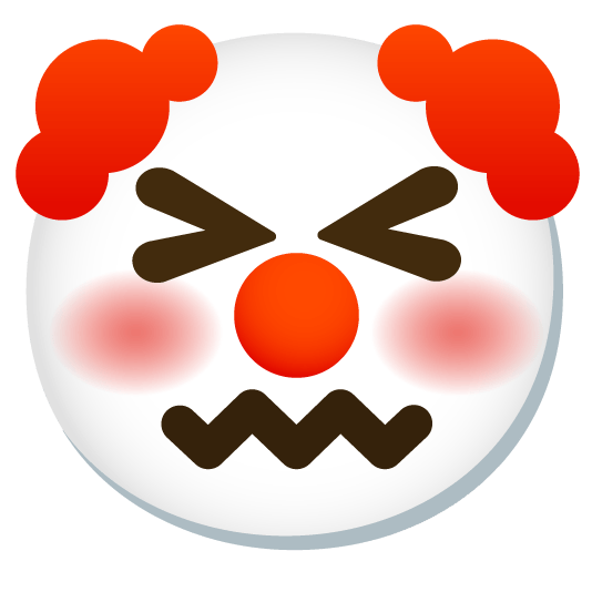 confounded clown face