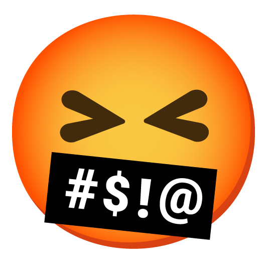 confounded face with symbols on mouth