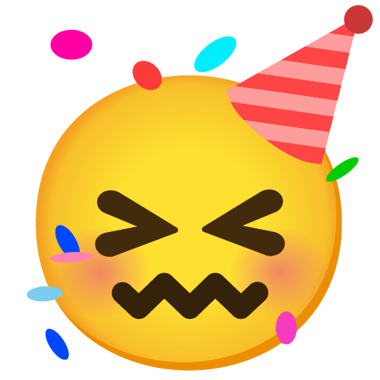 confounded partying face