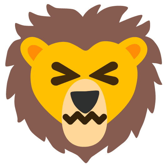 confounded lion face