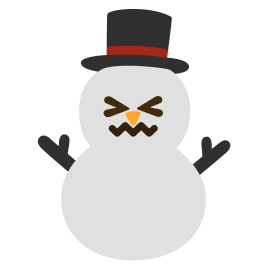 confounded snowman without snow
