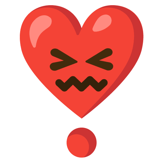 confounded heavy heart exclamation mark ornament