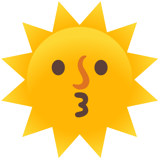 kissing sun with face