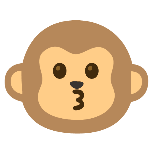 kissing monkey face
