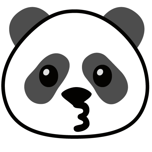 kissing panda face