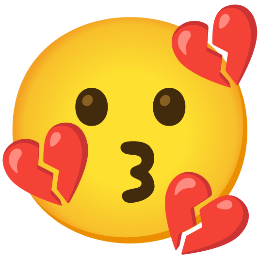 kissing broken heart