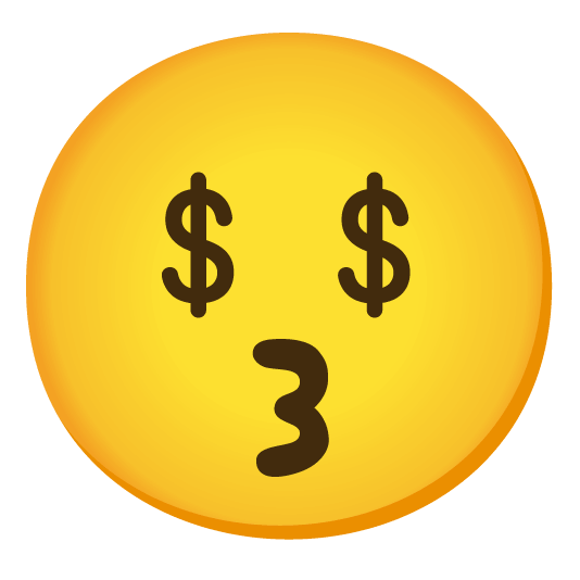 kissing money mouth face