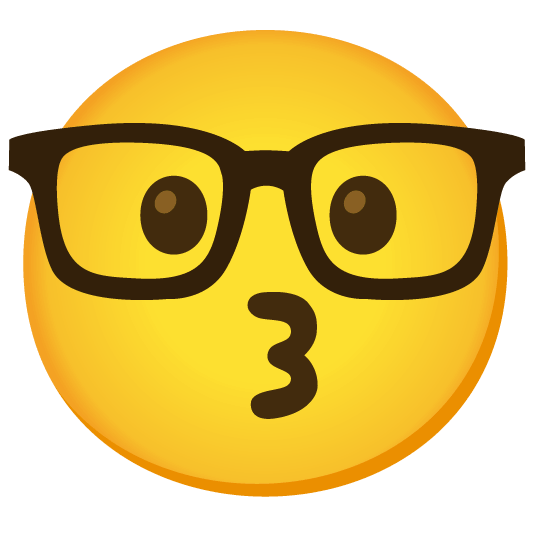 kissing nerd face