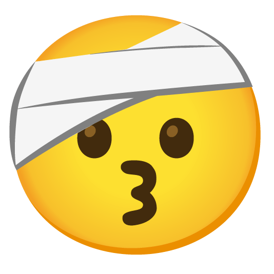 kissing face with head bandage