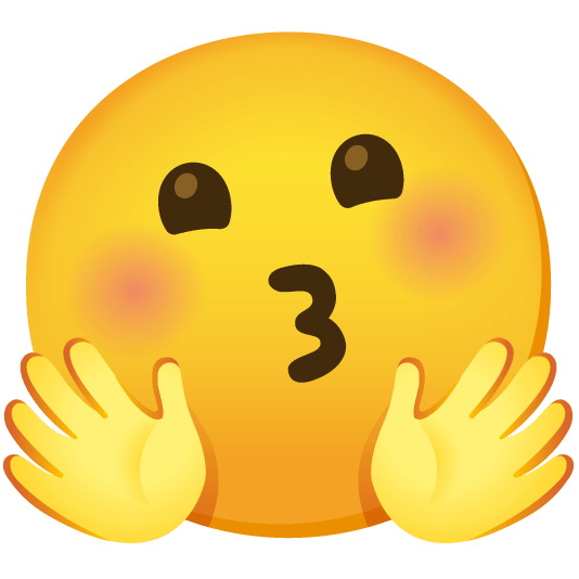 kissing hugging face