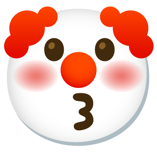kissing clown face