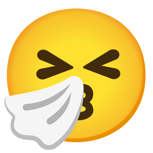 kissing sneezing face