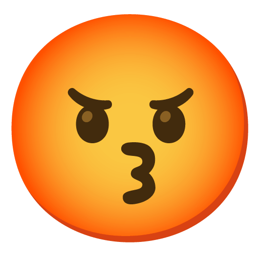 kissing face with symbols on mouth