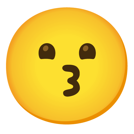 kissing white frowning face