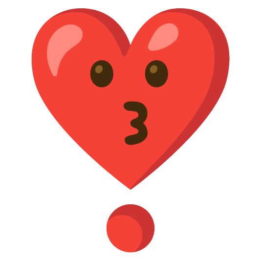 kissing heavy heart exclamation mark ornament