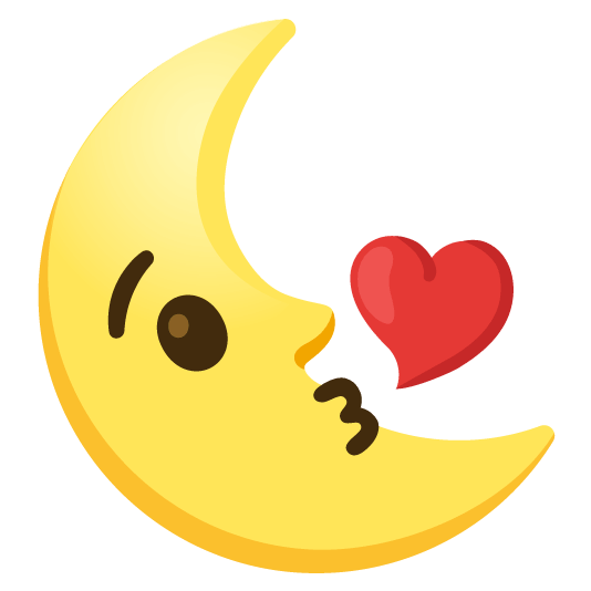 kissing heart last quarter moon with face