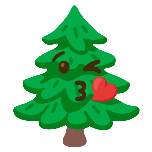 kissing heart evergreen tree