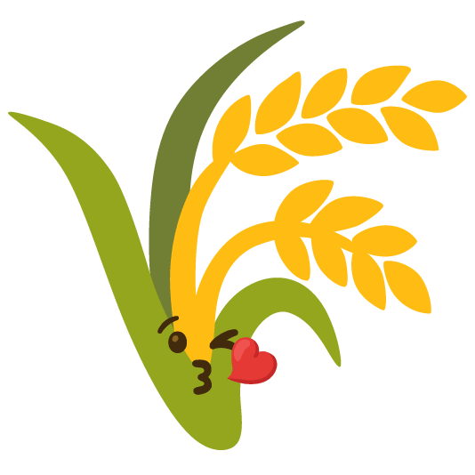 kissing heart ear of rice