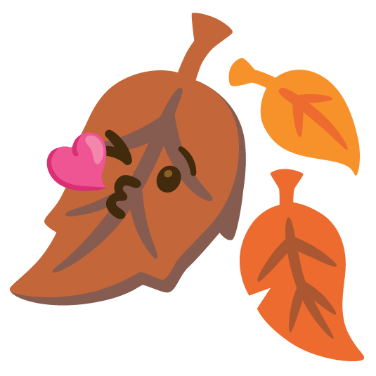 kissing heart fallen leaf
