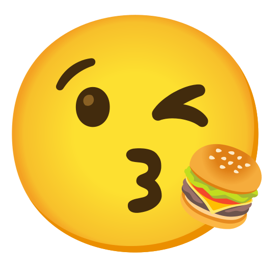 kissing heart hamburger