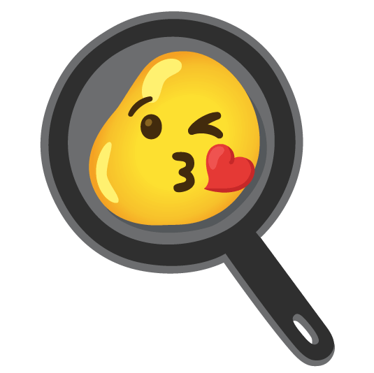 kissing heart fried egg