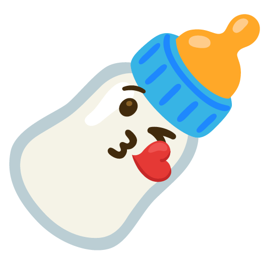 kissing heart baby bottle