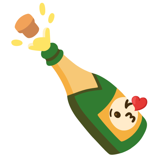 kissing heart champagne