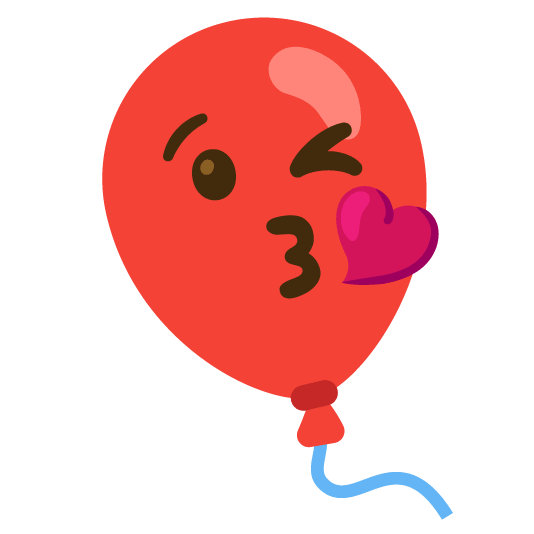 kissing heart balloon