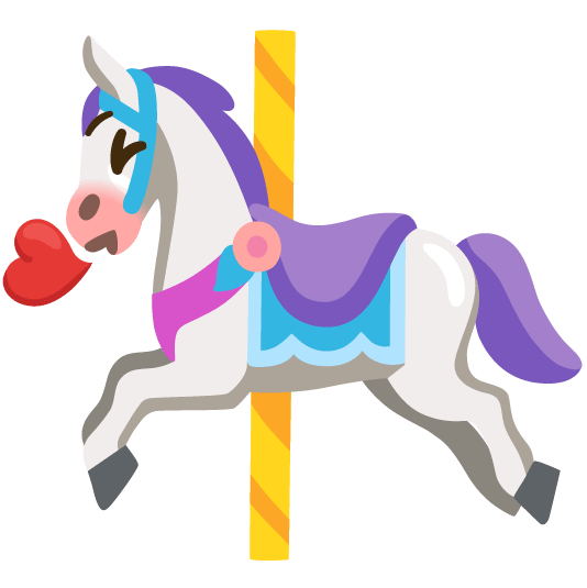 kissing heart carousel horse