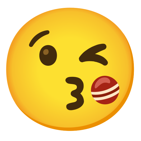 kissing heart cricket bat and ball