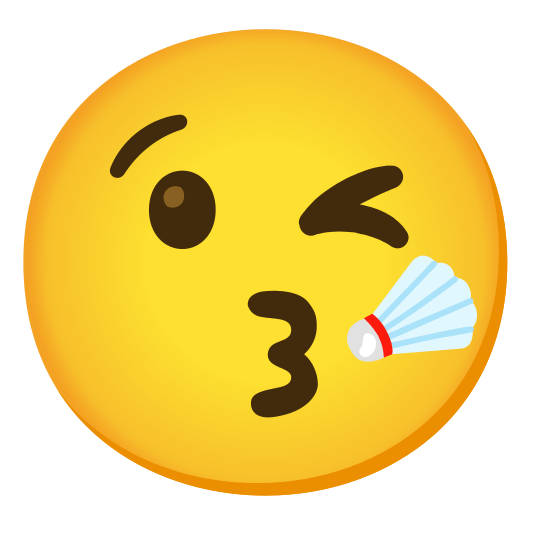 kissing heart badminton racquet and shuttlecock