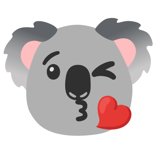 kissing heart koala