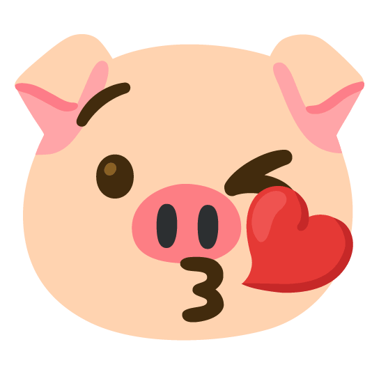 kissing heart pig