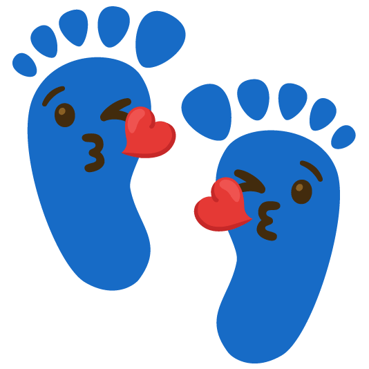 kissing heart footprints