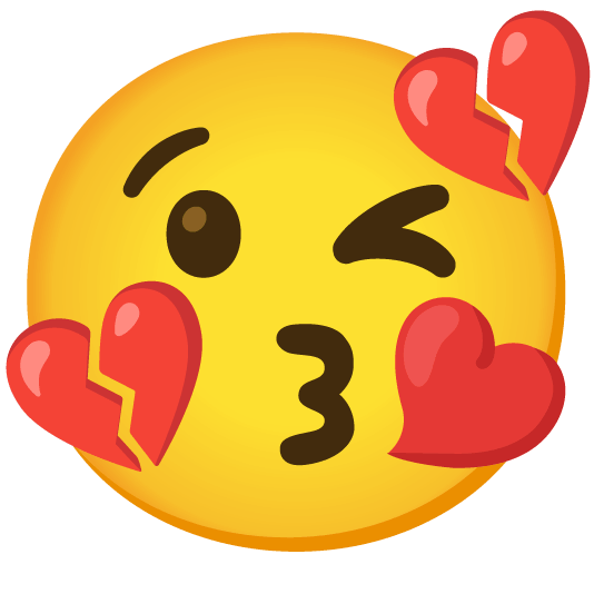 kissing heart broken heart