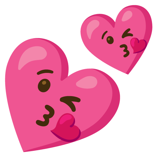 kissing heart two hearts