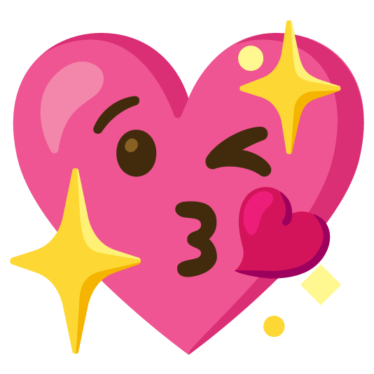 kissing heart sparkling heart