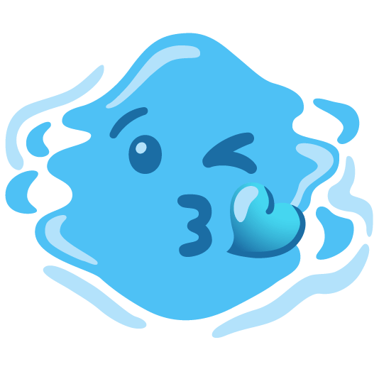 kissing heart droplet