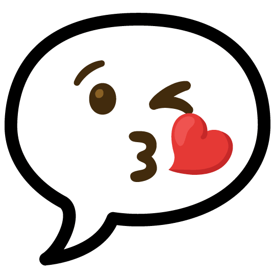 kissing heart speech balloon