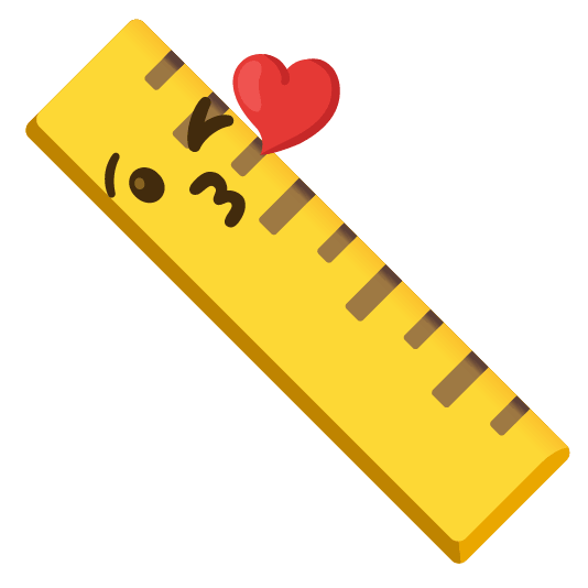 kissing heart straight ruler